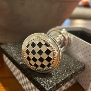 Brand new Mackenzie Childs silver plated baby rattle